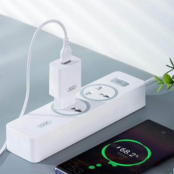 Φορτιστής Δικτύου με Καλώδιο microUSB XO Design L99, 12W, 2.4A, 1 x USB-A, Λευκό