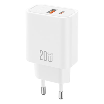 Φορτιστής Δικτύου με Καλώδιο USB-C XO Design CE40, 20W, 3A, 1 x USB-A - 1 x USB-C, Λευκό