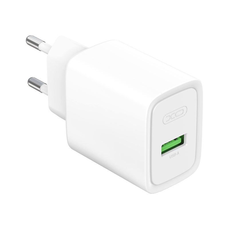 Φορτιστής πρίζας με καλώδιο USB-C XO Design CE50, 18W, 3A, 1 x USB-A, Λευκός