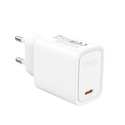 Φορτιστής δικτύου με καλώδιο USB-C XO Design CE53, 30W, 3A, 1 x USB-C, λευκό