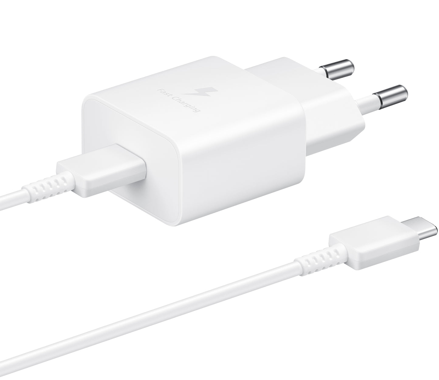 Φορτιστής δικτύου Samsung USB-C με καλώδιο USB-C, 15W, 2A, 1 x USB-C, λευκό EP-T1510XWEGEU