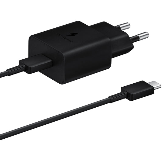 Φορτιστής δικτύου Samsung USB-C με καλώδιο USB-C, 15W, 2A, 1 x USB-C, Μαύρο EP-T1510XBEGEU EP-T1510XBEGEU