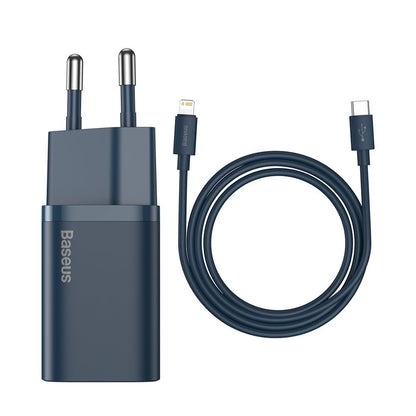 Φορτιστής δικτύου Baseus Super Si με καλώδιο Lightning, 20W, 3A, 1 x USB-C, μπλε TZCCSUP-B03