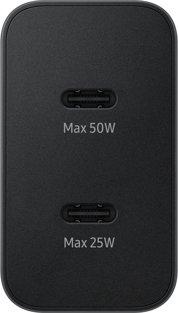 Φορτιστής δικτύου Samsung με καλώδιο USB-C, 50W, 3A, 2 x USB-C, μαύρο EP-T5020XBEGEU