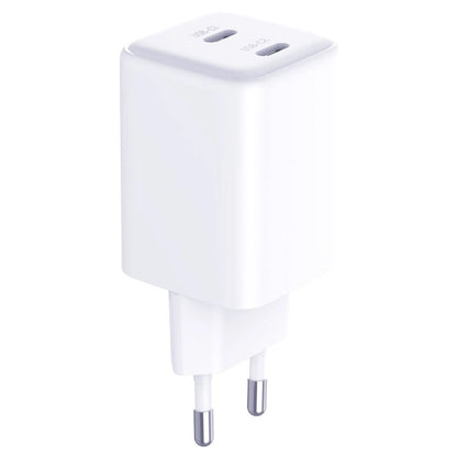 Φορτιστής δικτύου 3MK HyperCharger με καλώδιο USB-C, 45W, 3A, 2 x USB-C, λευκό 