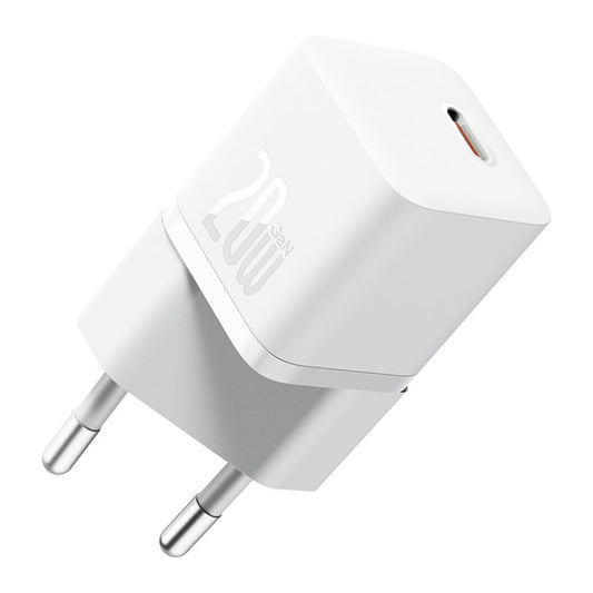 Φορτιστής Δικτύου με Καλώδιο USB-C Baseus GaN5, 20W, 3A, 1 x USB-C, Λευκό P10110900213-01
