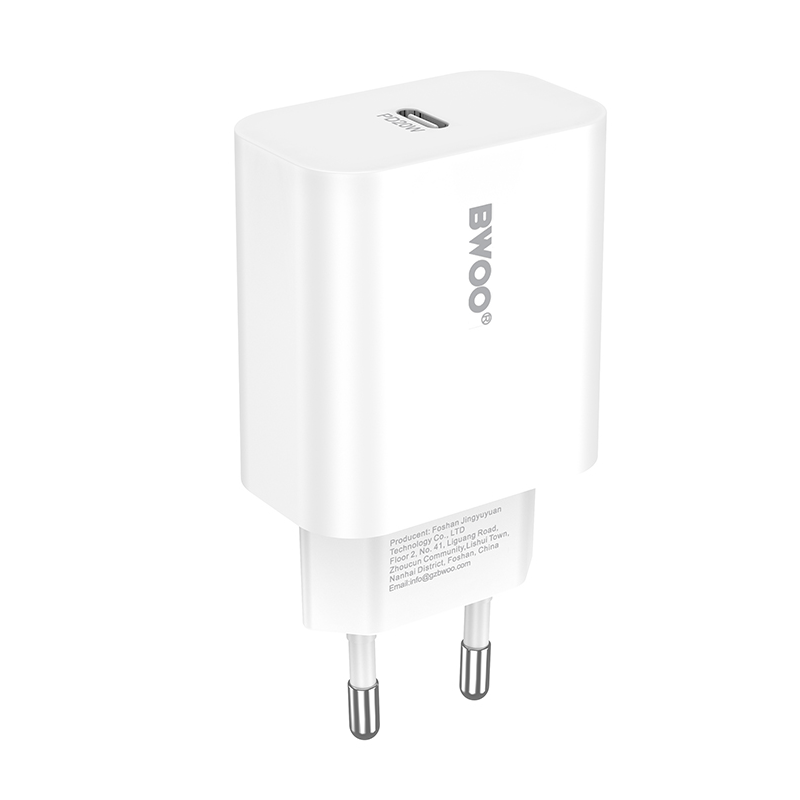 Φορτιστής Δικτύου με Καλώδιο Lightning BWOO CDA233, 20W, 3A, 1 x USB-C, Λευκό