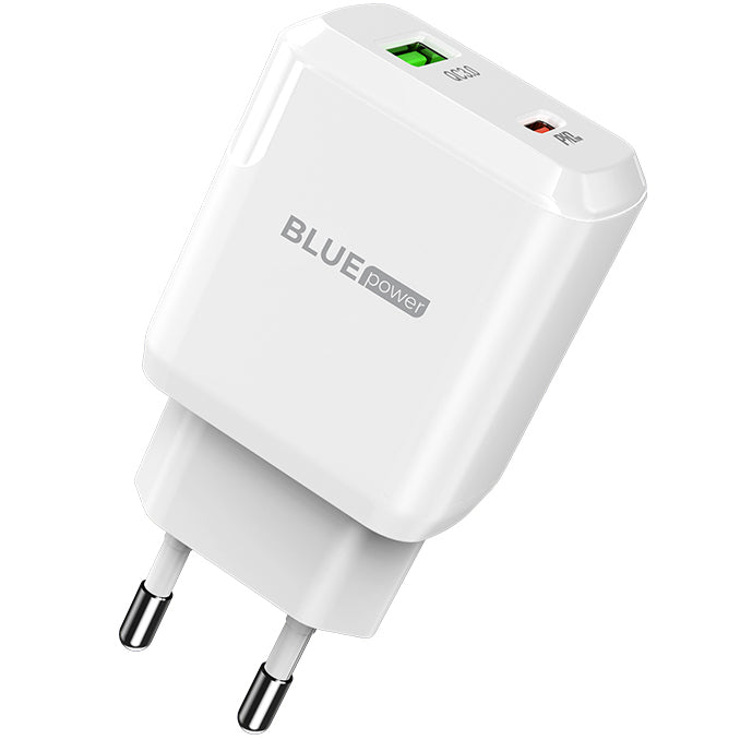 BLUE Power BLN5, 20W, 3A, 1 x USB-A - 1 x USB-C, Λευκό