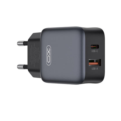 Φορτιστής Δικτύου με Καλώδιο USB-C XO Design L156, 30W, 3A, 1 x USB-A - 1 x USB-C, Μαύρο
