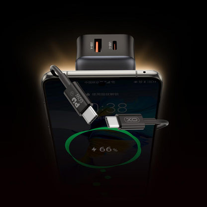 Φορτιστής Δικτύου με Καλώδιο USB-C XO Design L154, 20W, 3A, 1 x USB-A - 1 x USB-C, Μαύρο