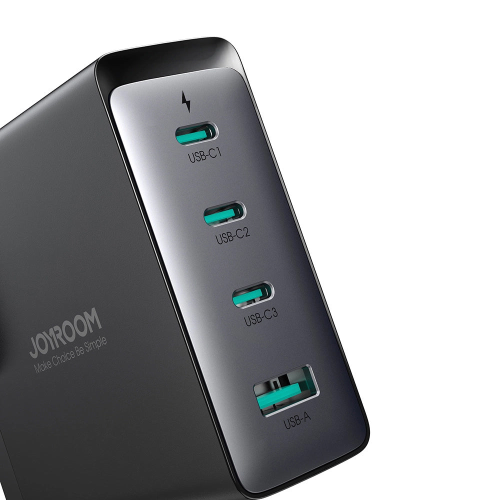 Φορτιστής Δικτύου με Καλώδιο USB-C Joyroom JR-TCG05UK, 140W, 5A, 1 x USB-A - 3 x USB-C, UK, Μαύρο