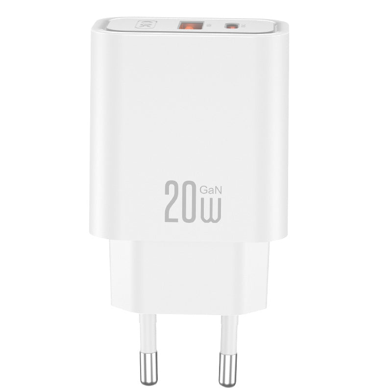 Φορτιστής Δικτύου με Καλώδιο USB-C XO Design CE40, 20W, 3A, 1 x USB-A - 1 x USB-C, Λευκό
