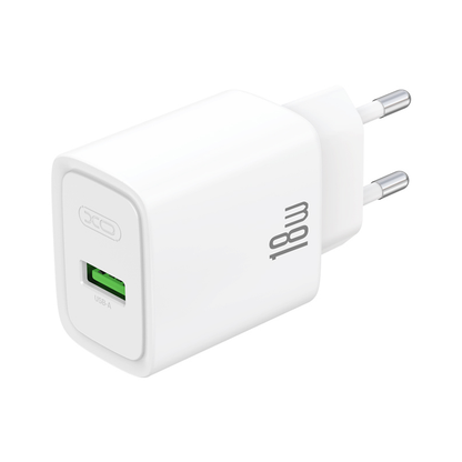 Φορτιστής πρίζας με καλώδιο USB-C XO Design CE50, 18W, 3A, 1 x USB-A, Λευκός
