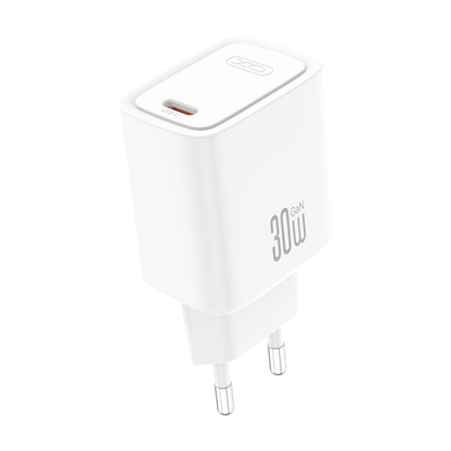 Φορτιστής δικτύου με καλώδιο USB-C XO Design CE53, 30W, 3A, 1 x USB-C, λευκό