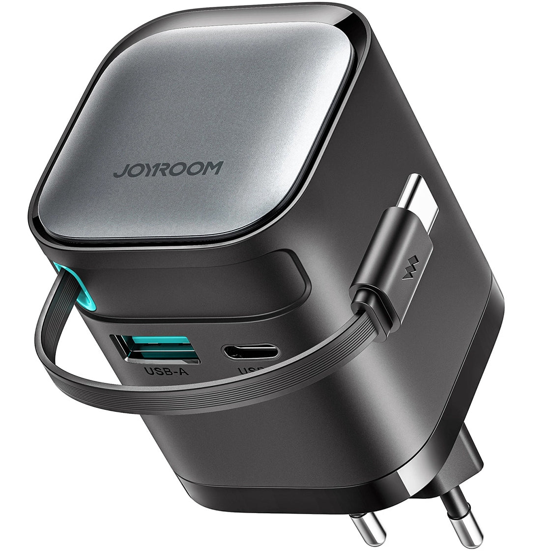 Joyroom JR-TCL02 Καλώδιο USB-C Φορτιστής δικτύου JR-TCL02, 65W, 3A, 1 x USB-A - 1 x USB-C, Μαύρο 