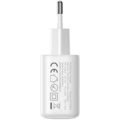 Φορτιστής Δικτύου με Καλώδιο USB-C Joyroom JR-TCF20, 20W, 3A, 1 x USB-C, Λευκό