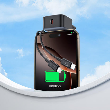 Φορτιστής Δικτύου με Καλώδιο Lightning XO Design L155, 30W, 3A, 1 x USB-C, Μαύρο