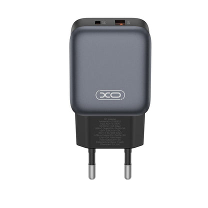 Φορτιστής Δικτύου με Καλώδιο USB-C XO Design L156, 30W, 3A, 1 x USB-A - 1 x USB-C, Μαύρο