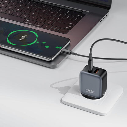 Φορτιστής Δικτύου με Καλώδιο USB-C XO Design L154, 20W, 3A, 1 x USB-A - 1 x USB-C, Μαύρο