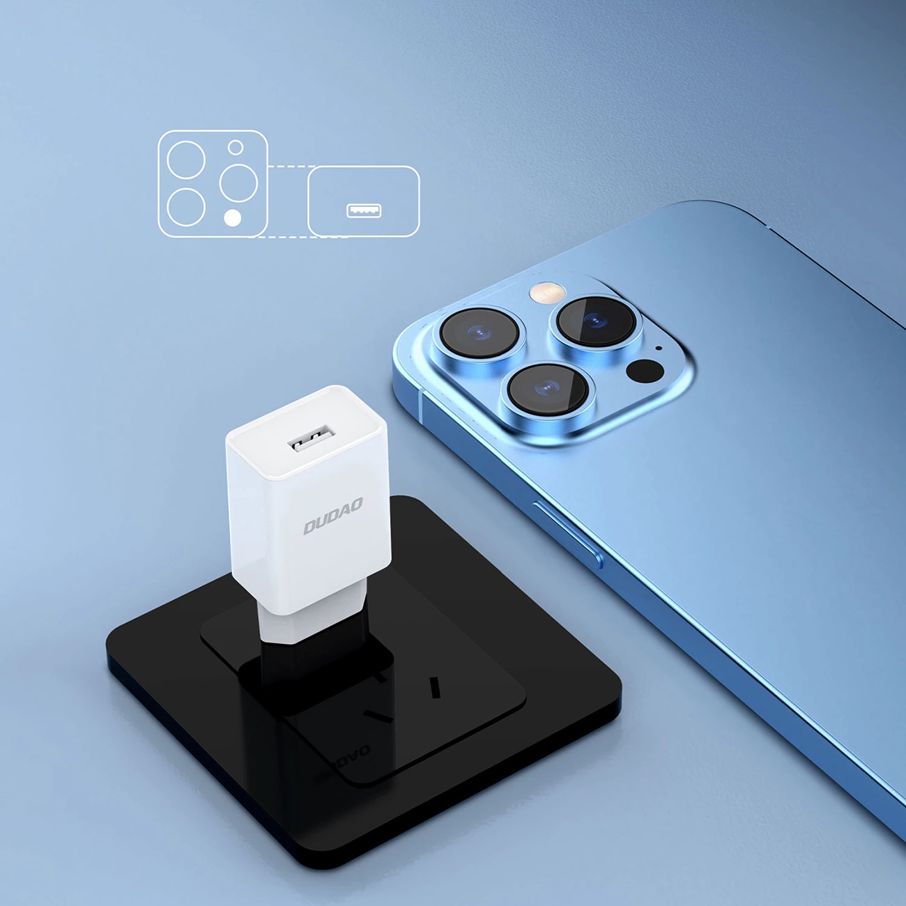 Φορτιστής Δικτύου με Καλώδιο USB-C Dudao A4EU, 10W, 2.1A, 1 x USB-A, Λευκό