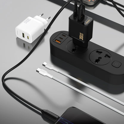 Network Charger with USB-C Cable Dudao A27TCEU, 30W, 1 x USB-A - 1 x USB-C, White