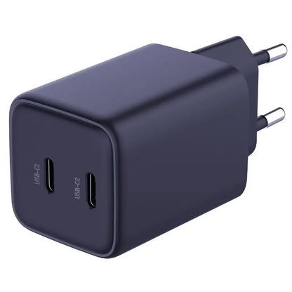 Φορτιστής δικτύου 3MK HyperCharger με καλώδιο USB-C, 45W, 3A, 2 x USB-C, Μαύρο 