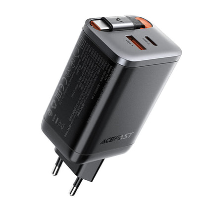 Φορτιστής Δικτύου με Καλώδιο USB-C Acefast A111, 67W, 3A, 1 x USB-A - 1 x USB-C, Μαύρο