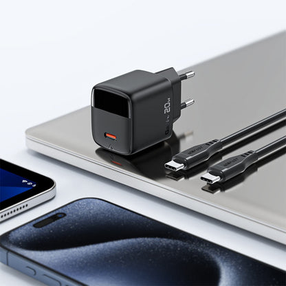 Φορτιστής Δικτύου με Καλώδιο USB-C Acefast A113 Display, 20W, 3A, 1 x USB-C, Μαύρο