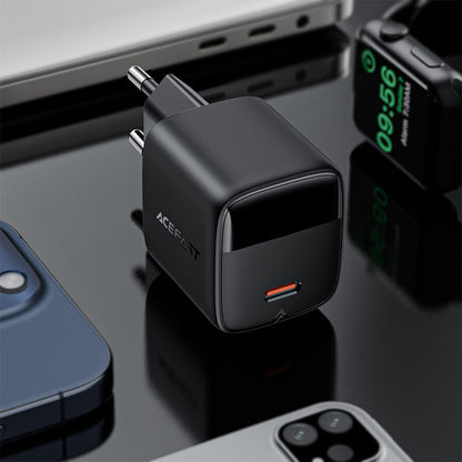 Φορτιστής Δικτύου με Καλώδιο USB-C Acefast A115 Display, 30W, 3A, 1 x USB-C, Μαύρο