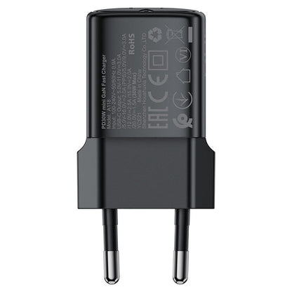 Acefast A118 USB-C Network Charger with Cable, 30W, 3A, 1 x USB-C, Black