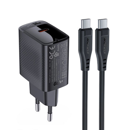 Φορτιστής Δικτύου με Καλώδιο USB-C Acefast A82, 20W, 3A, 1 x USB-C, Μαύρο