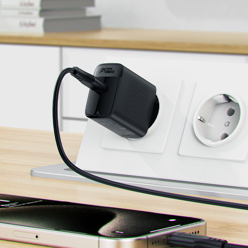 Φορτιστής Δικτύου με Καλώδιο USB-C Acefast A82, 20W, 3A, 1 x USB-C, Μαύρο