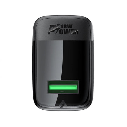 Φορτιστής Δικτύου με Καλώδιο USB-C Acefast A90, 18W, 3A, 1 x USB-A, Μαύρο