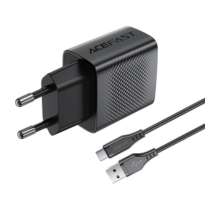 Φορτιστής Δικτύου με Καλώδιο USB-C Acefast A90, 18W, 3A, 1 x USB-A, Μαύρο