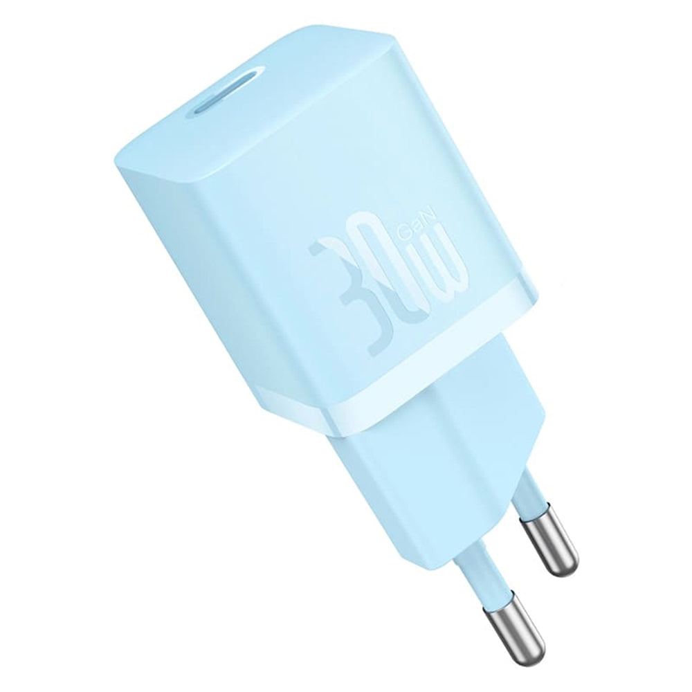 Φορτιστής Δικτύου με Καλώδιο USB-C Baseus GaN Mini 1C, 30W, 3A, 1 x USB-C, Μπλε P10110902313-00