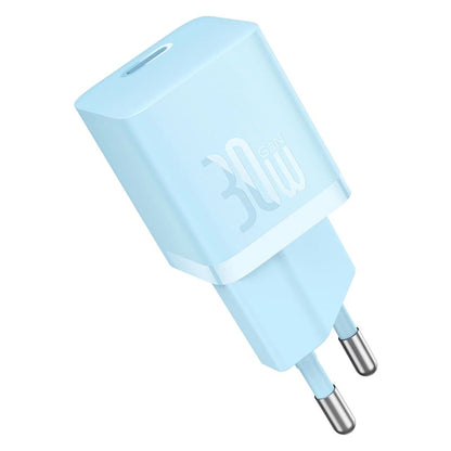 Φορτιστής Δικτύου με Καλώδιο USB-C Baseus GaN Mini 1C, 30W, 3A, 1 x USB-C, Μπλε P10110902313-00