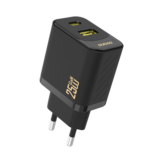 Φορτιστής Δικτύου Dudao A26T, 25W, 3A, 1 x USB-A - 1 x USB-C, Μαύρο