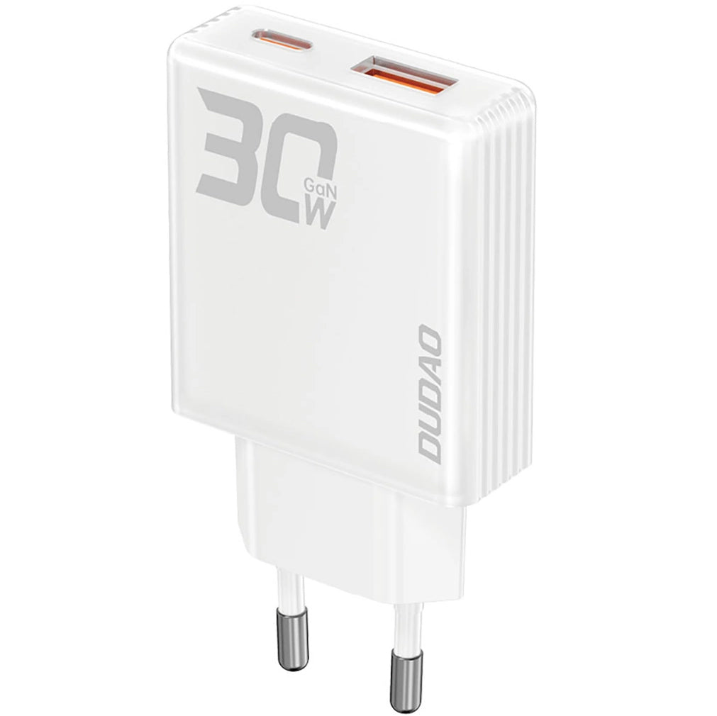 Φορτιστής δικτύου Dudao A30EU, 30W, 3A, 1 x USB-A - 1 x USB-C, Λευκό 