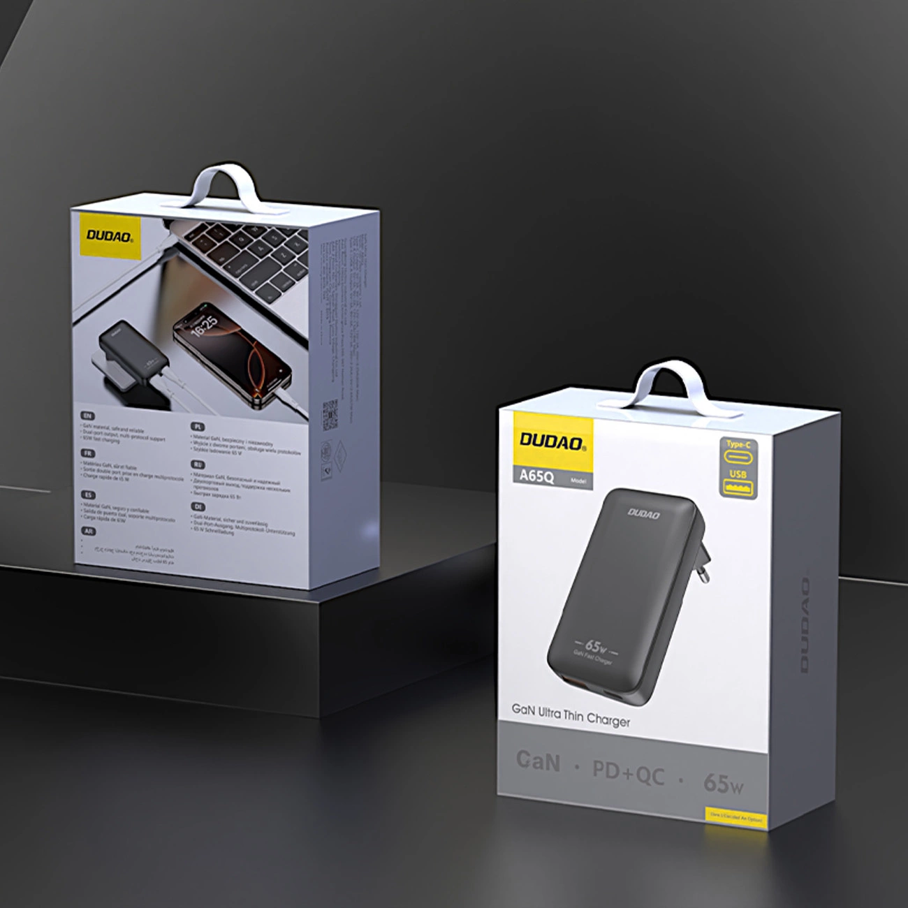 Φορτιστής Δικτύου Dudao A65Q Travel, 65W, 3.25A, 1 x USB-A - 1 x USB-C, Μαύρο