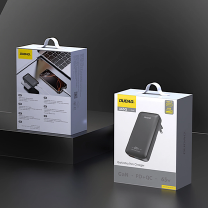 Φορτιστής Δικτύου Dudao A65Q Travel, 65W, 3.25A, 1 x USB-A - 1 x USB-C, Μαύρο