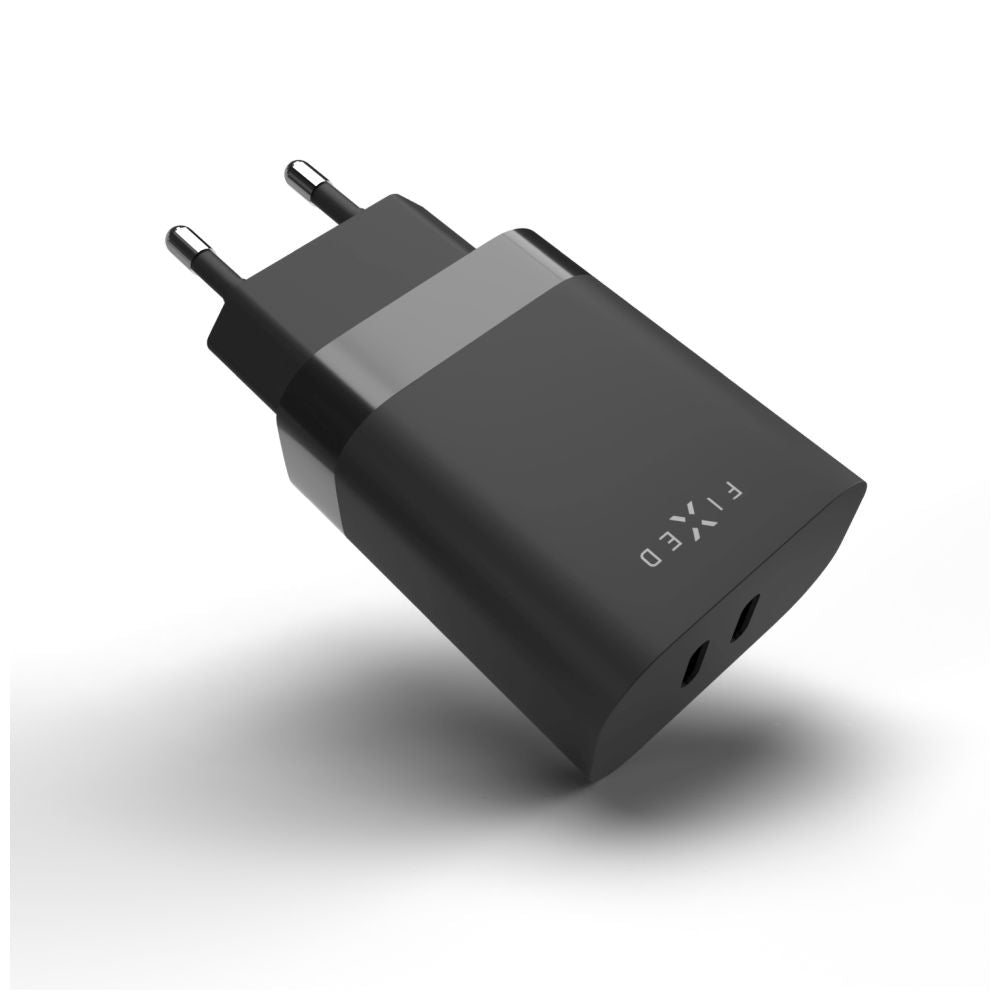 Φορτιστής Δικτύου Fixed, 35W, 3A, 2 x USB-C, Μαύρο