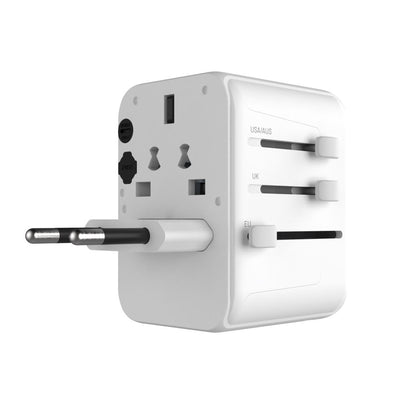 Φορτιστής Δικτύου Fixed Travel, 30W, 3A, 2 x USB-A - 1 x USB-C, Λευκό