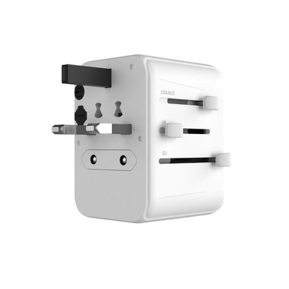 Φορτιστής Δικτύου Fixed Travel, 30W, 3A, 2 x USB-A - 1 x USB-C, Λευκό