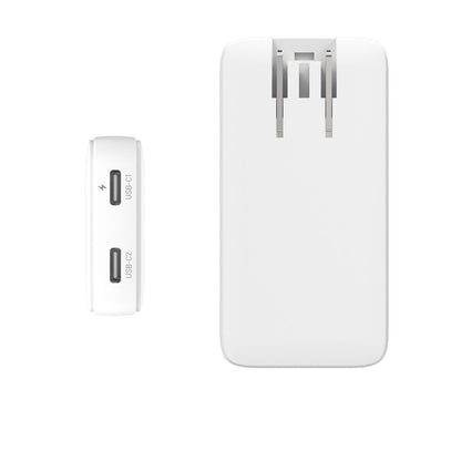 Φορτιστής Δικτύου Fixed Travel, 45W, 3A, 2 x USB-C, Λευκό