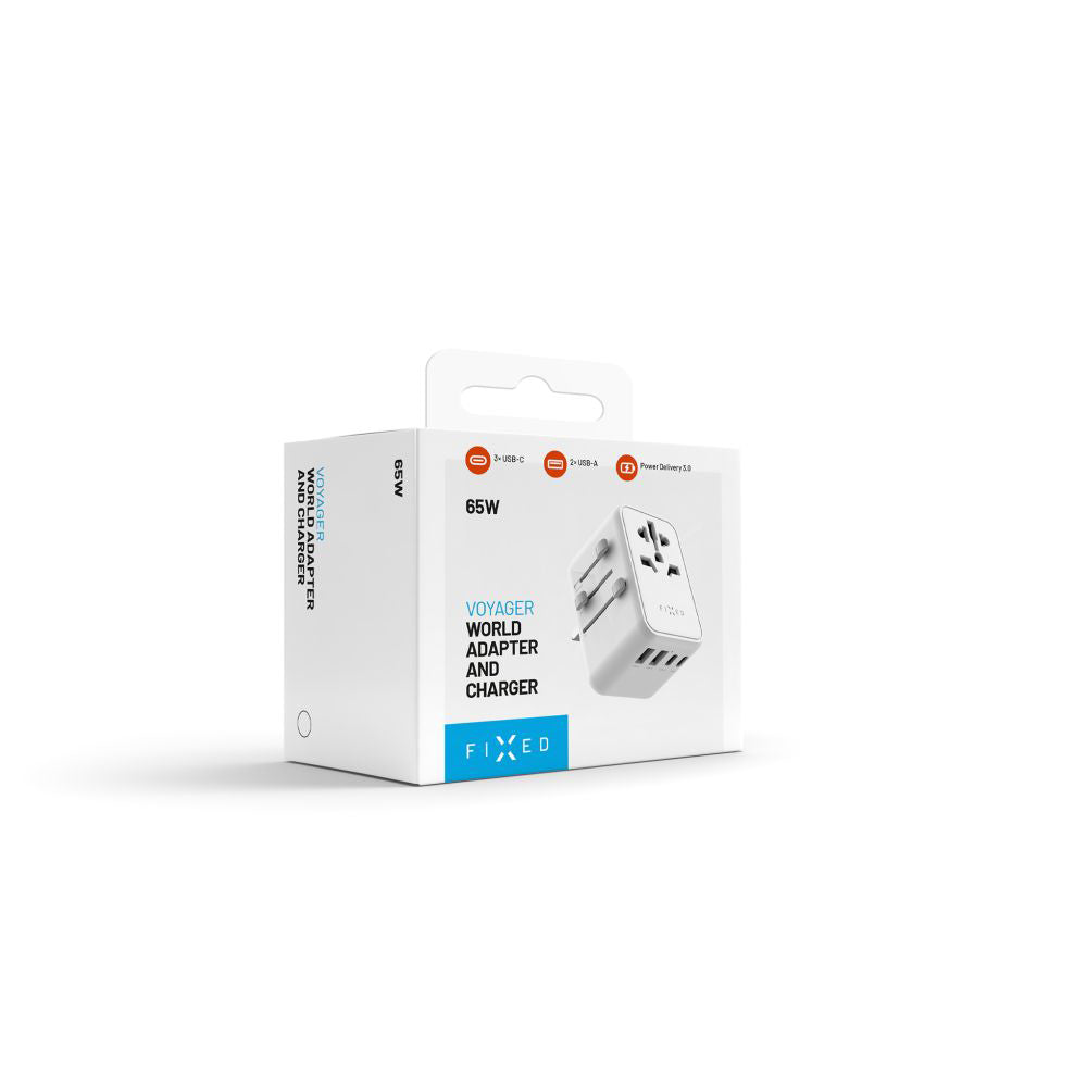 Φορτιστής Δικτύου Fixed Travel, 65W, 3.25A, 2 x USB-A - 3 x USB-C, Λευκό