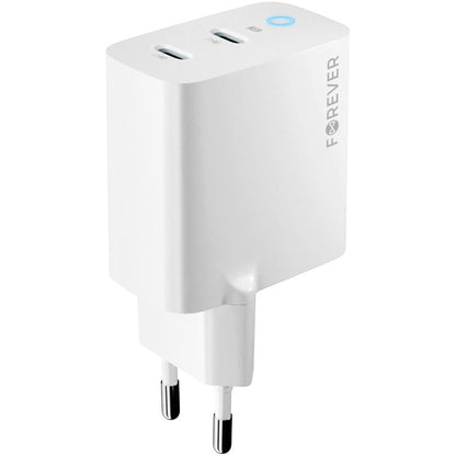 Φορτιστής δικτύου Forever TC-06-65CC, 65W, 3,25A, 2 x USB-C, λευκό 