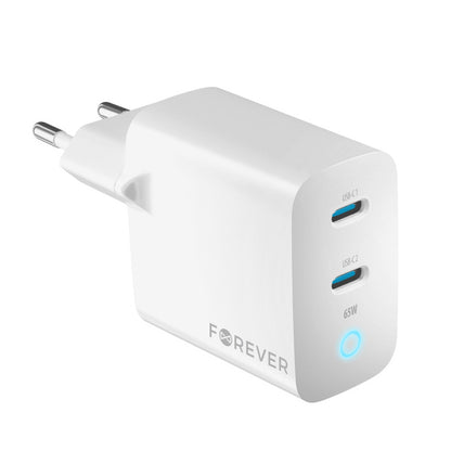 Φορτιστής δικτύου Forever TC-06-65CC, 65W, 3,25A, 2 x USB-C, λευκό 