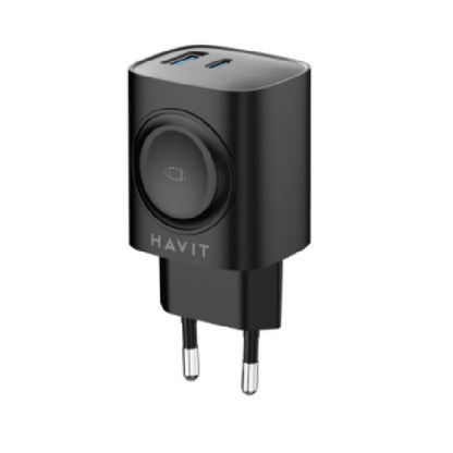 Φορτιστής Δικτύου HAVIT UC132 2σε1, 22W, 3A, 1 x USB-A - 1 x USB-C, Μαύρο