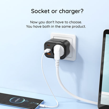 Φορτιστής Δικτύου HAVIT UC142, 30W, 3A, 1 x USB-A - 2 x USB-C - 1 x Schuko, Μαύρο