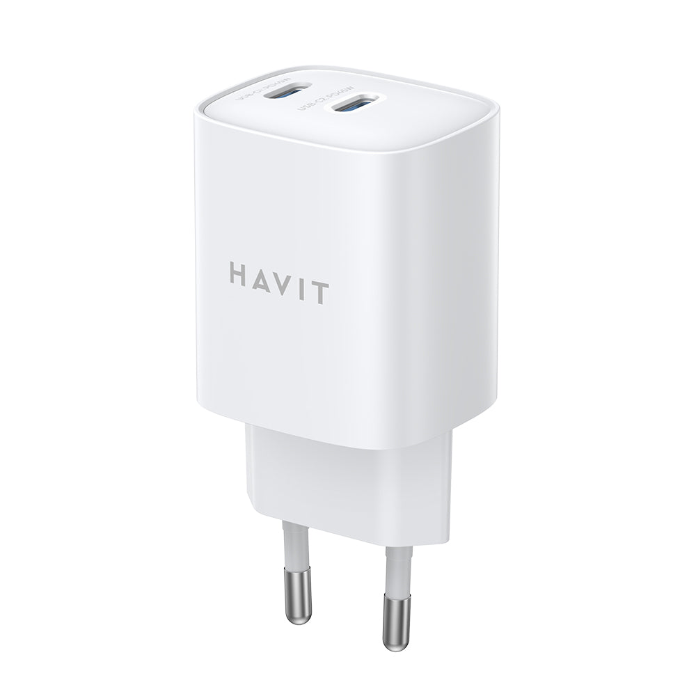 Φορτιστής Δικτύου HAVIT UC45W, 45W, 3A, 2 x USB-C, Λευκό